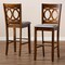 Baxton Studio Carson Grey Upholstered and Walnut Wood 2-Piece Bar Stool Set 167-10858 - alternate 8